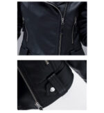 #83 CASACA DE CUERO /CHAQUETA JACKET BIKER NEGRA ELEGANTE 2024 - Image 6