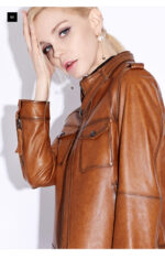 #93 CASACA DE CUERO /CHAQUETA JACKET POCKETS CAMELL WOMAN 2024 - Image 6