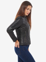 #104 CASACA DE CUERO /CHAQUETA JACKET CLASICA LOW MUJER 2024 - Image 3