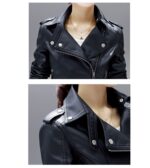 #83 CASACA DE CUERO /CHAQUETA JACKET BIKER NEGRA ELEGANTE 2024 - Image 4