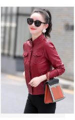 #91 CASACA DE CUERO /CHAQUETA JACKET CLASICA WOMAN 2024 - Image 12