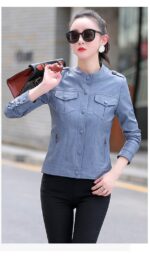#91 CASACA DE CUERO /CHAQUETA JACKET CLASICA WOMAN 2024 - Image 7