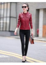 #91 CASACA DE CUERO /CHAQUETA JACKET CLASICA WOMAN 2024 - Image 13