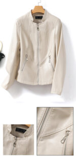 #97 CASACA DE CUERO /CHAQUETA JACKET CUT SEMI BOMBER WOMAN - Image 6