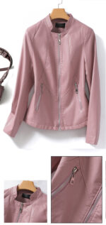 #97 CASACA DE CUERO /CHAQUETA JACKET CUT SEMI BOMBER WOMAN - Image 4