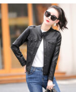 #91 CASACA DE CUERO /CHAQUETA JACKET CLASICA WOMAN 2024 - Image 3