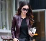 #100 CASACA DE CUERO /CHAQUETA JACKET CLASICA ELEGANTE WOMAN 2024 - Image 7
