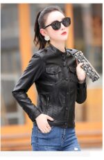 #91 CASACA DE CUERO /CHAQUETA JACKET CLASICA WOMAN 2024 - Image 2