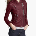 #85 CASACA DE CUERO /CHAQUETA JACKET COLOR VINO WOMAN 2024