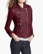 #85 CASACA DE CUERO /CHAQUETA JACKET COLOR VINO WOMAN 2024