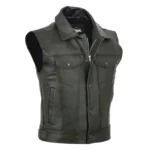 #05 CHALECO DE CUERO HOMBRE CUELLO CAMISA